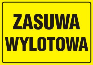 Zasuwa wylotowa - znak bezpieczeństwa, informujący, gazociągi - JD009