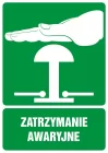 Zatrzymanie awaryjne - znak bhp informujący - GI005