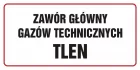 Zawór główny gazów technicznych-tlen - znak ostrzegający, informujący - ND015
