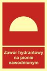 Zawór hydrantowy na pionie nawodnionym - znak przeciwpożarowy ppoż - BC019