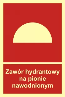 Zawór hydrantowy na pionie nawodnionym - znak przeciwpożarowy ppoż - BC019