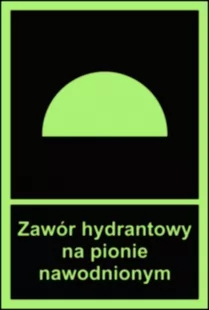 Zawór hydrantowy na pionie nawodnionym - znak przeciwpożarowy ppoż - BC019