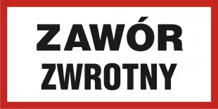 Zawór zwrotny - znak informacyjny - PB112