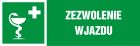 Zezwolenie wjazdu - znak informujący - NA155