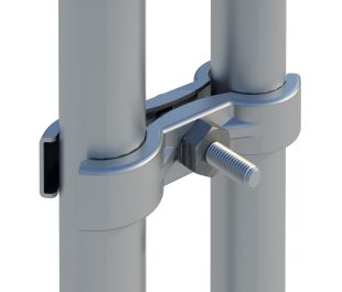 Złączka, klamra spinająca do przęseł płotu metalowego