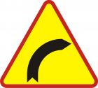 Znak A-1 Niebezpieczny zakręt w prawo - drogowy ostrzegawczy