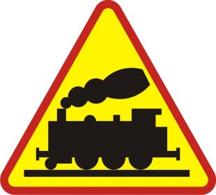 Znak A-10 Przejazd kolejowy bez zapór - drogowy ostrzegawczy