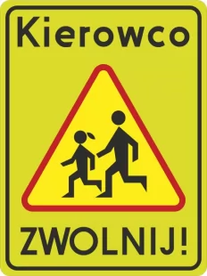 Znak A-17 T3 Kierowco Zwolnij! - drogowy ostrzegawczy
