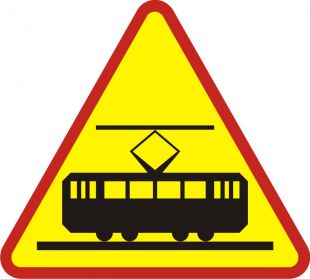Znak A-21 Tramwaj - drogowy ostrzegawczy