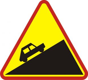 Znak A-23 Stromy podjazd - drogowy ostrzegawczy