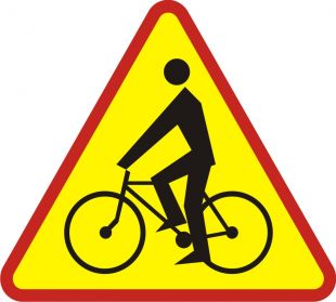 Znak A-24 Rowerzyści - drogowy ostrzegawczy