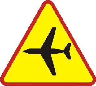 Znak A-26 Lotnisko - drogowy ostrzegawczy
