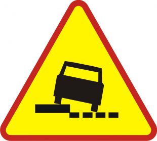 Znak A-31 Niebezpieczne pobocze - drogowy ostrzegawczy