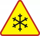 Znak A-32 Oszronienie jezdni - drogowy ostrzegawczy