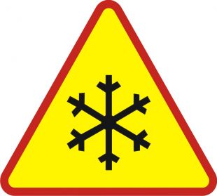 Znak A-32 Oszronienie jezdni - drogowy ostrzegawczy