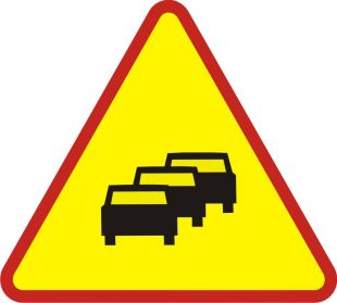 Znak A-33 Zator drogowy - drogowy ostrzegawczy