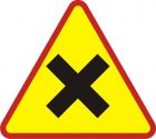 Znak A-5 Skrzyżowanie dróg - drogowy ostrzegawczy