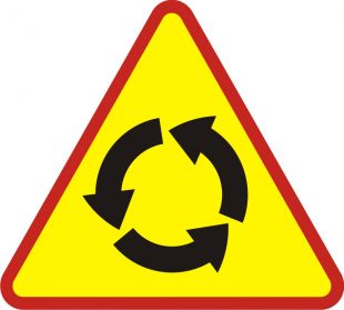 Znak A-8 Skrzyżowanie o ruchu okrężnym - drogowy ostrzegawczy