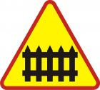 Znak A-9 Przejazd kolejowy z zaporami - drogowy ostrzegawczy