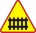 Znak A-9 Przejazd kolejowy z zaporami - drogowy ostrzegawczy