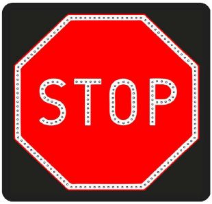 Znak aktywny drogowy B-20 STOP! - pełny LED