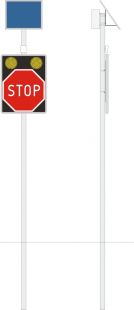 Znak aktywny drogowy B-20 STOP! - pulsator LED