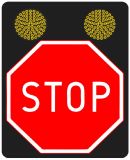 Znak aktywny drogowy B-20 STOP! - pulsator LED - Aktywne znaki drogowe