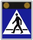 Znak aktywny drogowy D-6 D-6a D-6b przejście dla pieszych, rowerzystów - fi-100 Sign Flash