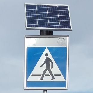 Znak aktywny drogowy D-6 D-6a D-6b przejście dla pieszych, rowerzystów - fi-100 Sign Flash