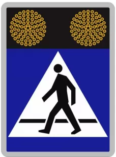 Znak aktywny drogowy D-6 D-6a D-6b przejście dla pieszych, rowerzystów - fi-200 Sign Flash