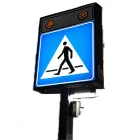 Znak aktywny przejście dla pieszych D-6 z panelem solarnym, podświetlenie - 2 sztuki