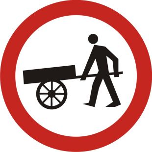 Znak B-12 Zakaz wjazdu wózków ręcznych - drogowy zakazu