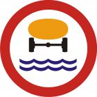 Znak B-14 Zakaz wjazdu pojazdów z towarami, które mogą skazić wodę - drogowy zakazu