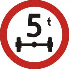 Znak B-19 Zakaz wjazdu pojazdów o nacisku osi większym niż ...t - drogowy zakazu