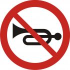 Znak B-29 Zakaz używania sygnałów dźwiękowych - drogowy zakazu