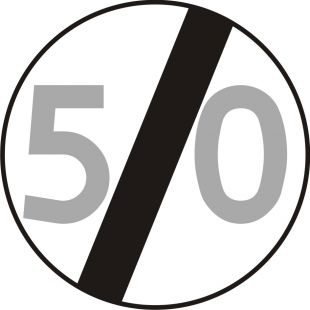Znak B-34 Koniec ograniczenia prędkości - drogowy zakazu