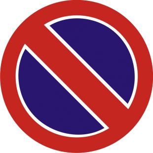 Znak B-35 Zakaz postoju - drogowy zakazu
