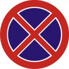 Znak B-36 Zakaz zatrzymywania się - drogowy zakazu