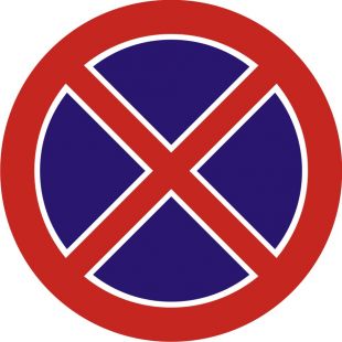 Znak B-36 Zakaz zatrzymywania się - drogowy zakazu