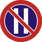 Znak B-38 Zakaz zatrzymywania się w dni parzyste - drogowy zakazu