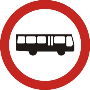 Znak B-3a Zakaz wjazdu autobusów - drogowy zakazu