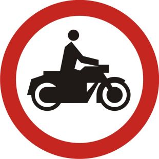 Znak B-4 Zakaz wjazdu motocykli - drogowy zakazu