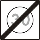 Znak B-44 Koniec strefy ograniczonej prędkości - drogowy zakazu