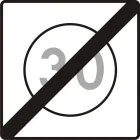 Znak B-44 Koniec strefy ograniczonej prędkości - drogowy zakazu