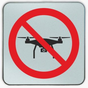 Znak BHP - Zakaz lotów dronem - blaszany