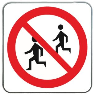 Znak BHP - Zakaz wstępu dzieciom - blaszany