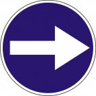 Znak C-1 Nakaz jazdy w prawo przed znakiem - drogowy nakazu