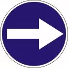 Znak C-1 Nakaz jazdy w prawo przed znakiem - drogowy nakazu