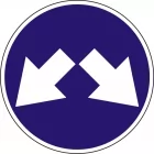 Znak C-11 Nakaz jazdy z prawej lub lewej strony znaku - drogowy nakazu