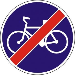 Znak C-13a Koniec drogi dla rowerów - drogowy nakazu